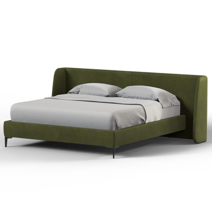 Abbey Upholstered Bed with Structured Headboard and Refined Lines