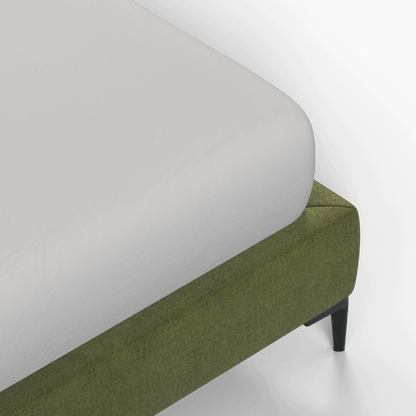 Abbey Upholstered Bed with Structured Headboard and Refined Lines