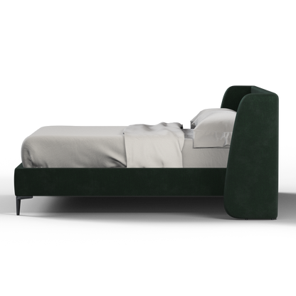 Abbey Upholstered Bed with Structured Headboard and Refined Lines