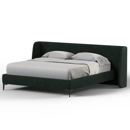Abbey Upholstered Bed with Structured Headboard and Refined Lines