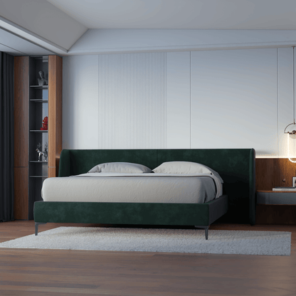Abbey Upholstered Bed with Structured Headboard and Refined Lines