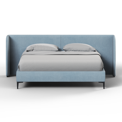 Abbey Upholstered Bed with Structured Headboard and Refined Lines