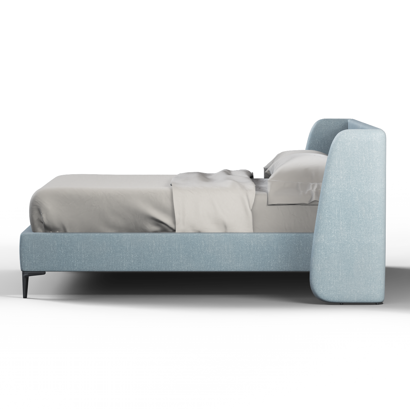 Abbey Upholstered Bed with Structured Headboard and Refined Lines