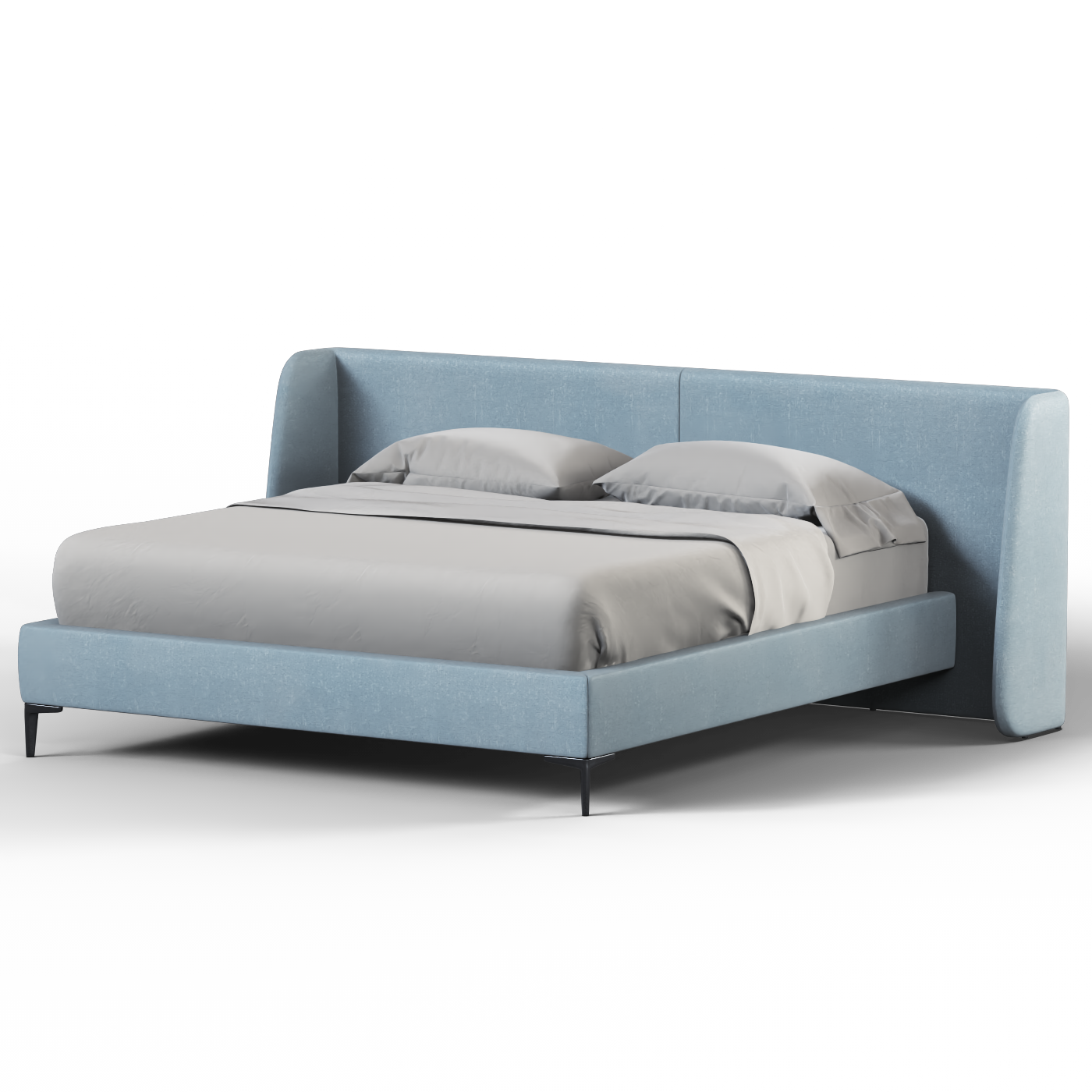 Abbey Upholstered Bed with Structured Headboard and Refined Lines
