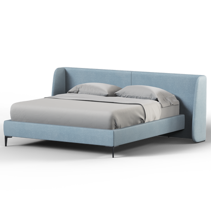 Abbey Upholstered Bed with Structured Headboard and Refined Lines
