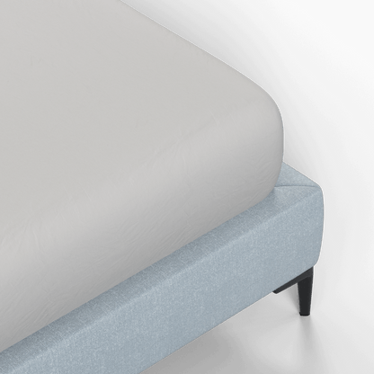 Abbey Upholstered Bed with Structured Headboard and Refined Lines