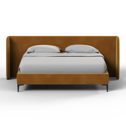 Abbey Upholstered Bed with Structured Headboard and Refined Lines