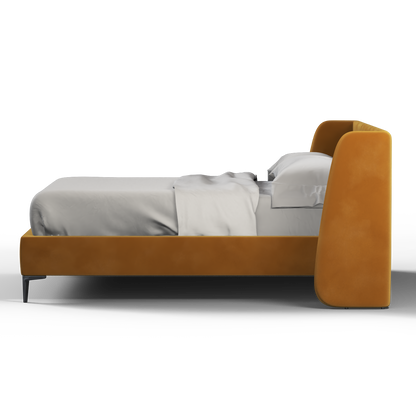 Abbey Upholstered Bed with Structured Headboard and Refined Lines