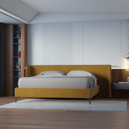 Abbey Upholstered Bed with Structured Headboard and Refined Lines