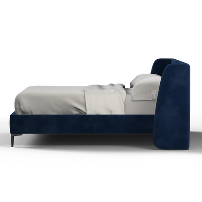 Abbey Upholstered Bed with Structured Headboard and Refined Lines
