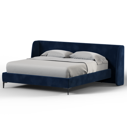 Abbey Upholstered Bed with Structured Headboard and Refined Lines
