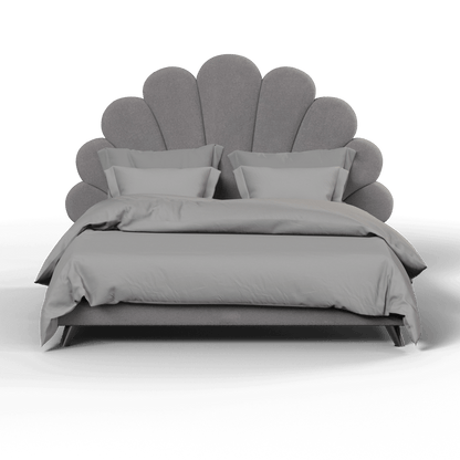 Evelina Curved Headboard Bed in Soft Upholstery