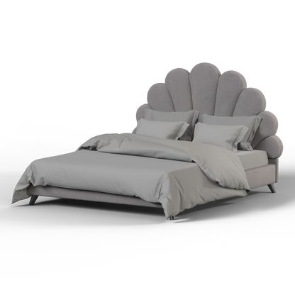 Evelina Curved Headboard Bed in Soft Upholstery