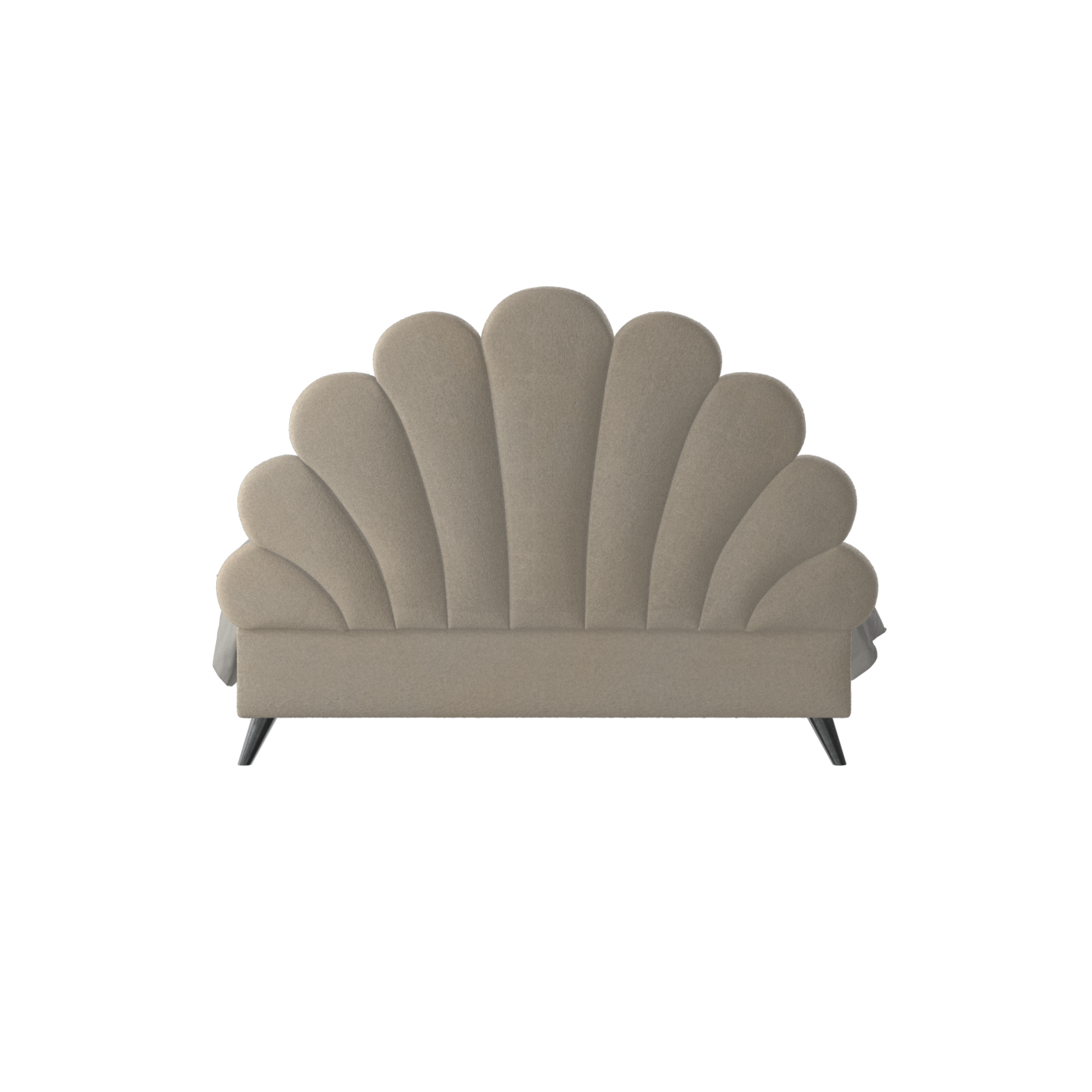 Evelina Curved Headboard Bed in Soft Upholstery