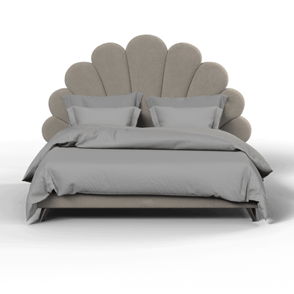 Evelina Curved Headboard Bed in Soft Upholstery