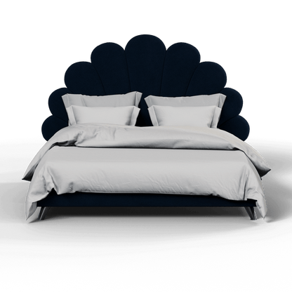Evelina Curved Headboard Bed in Soft Upholstery