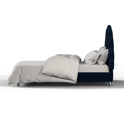 Evelina Curved Headboard Bed in Soft Upholstery