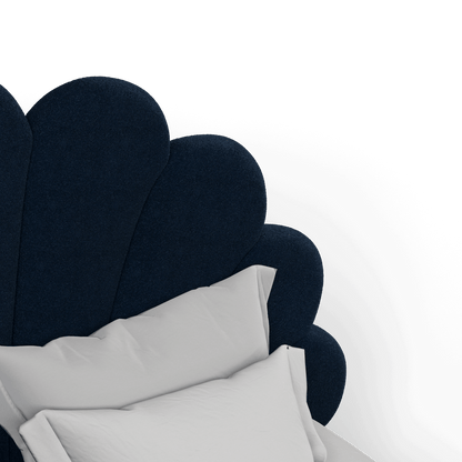 Evelina Curved Headboard Bed in Soft Upholstery