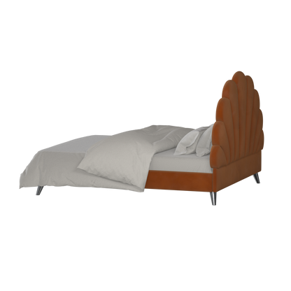 Evelina Curved Headboard Bed in Soft Upholstery