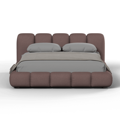 Fluffy Upholstered Bed Frame in Textured Bouclé