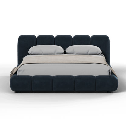Fluffy Upholstered Bed Frame in Textured Bouclé