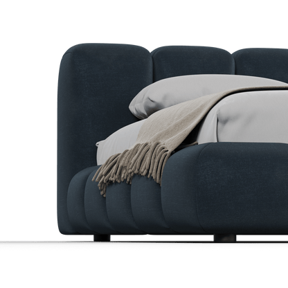 Fluffy Upholstered Bed Frame in Textured Bouclé