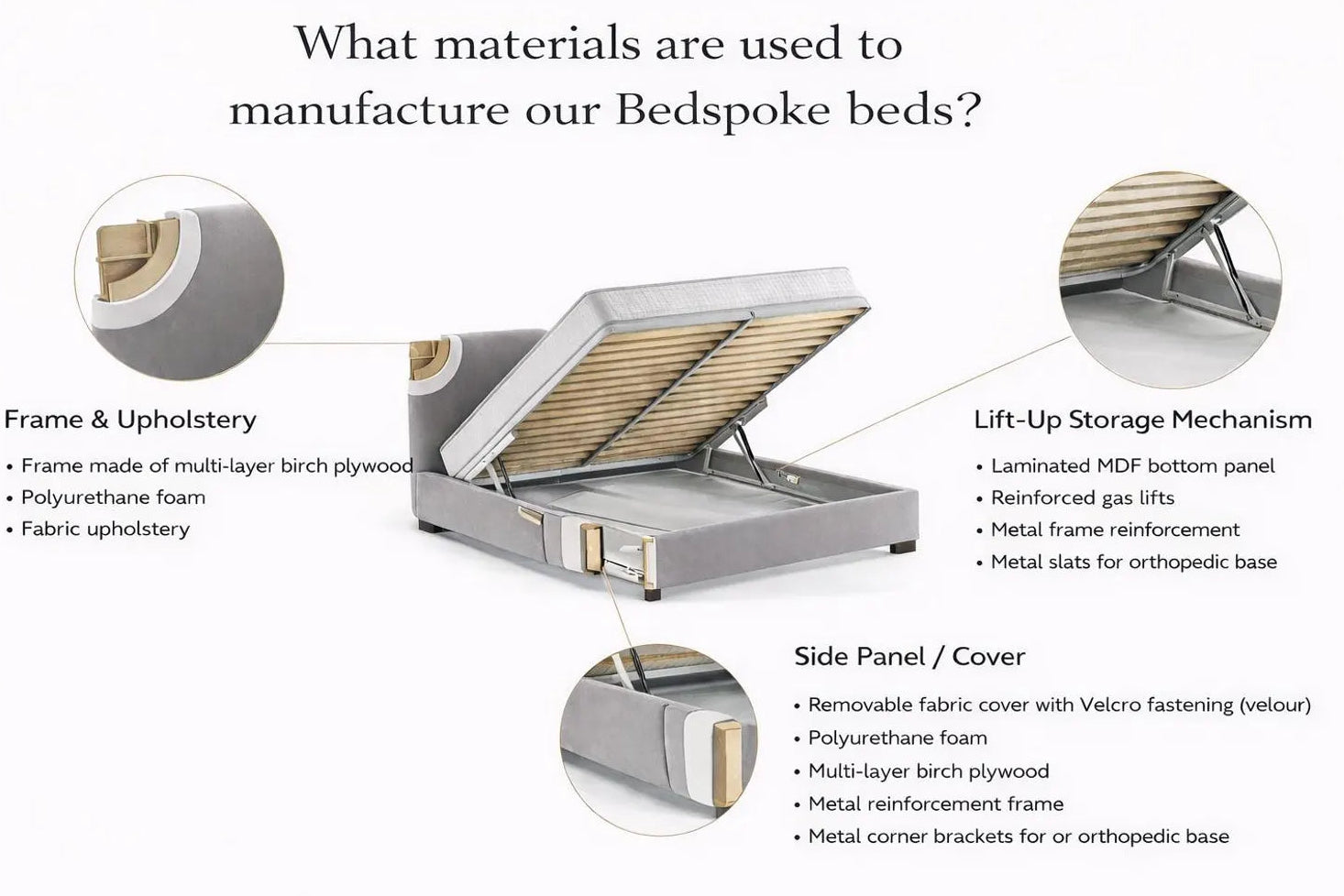 Lit double Ariana avec tête de lit élégante