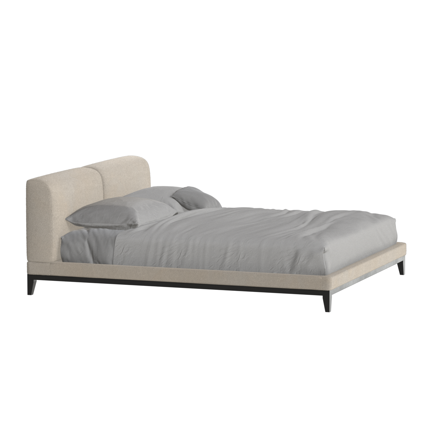 Infinity Upholstered Double Bed with Elegant Headboard