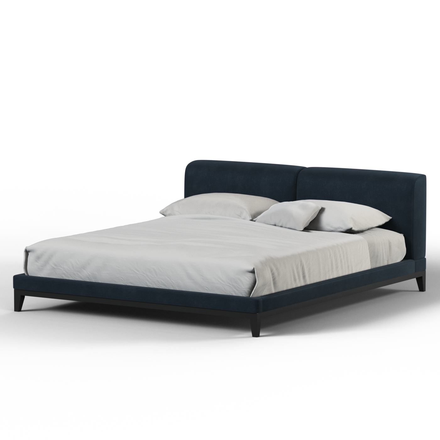 Infinity Upholstered Double Bed with Elegant Headboard
