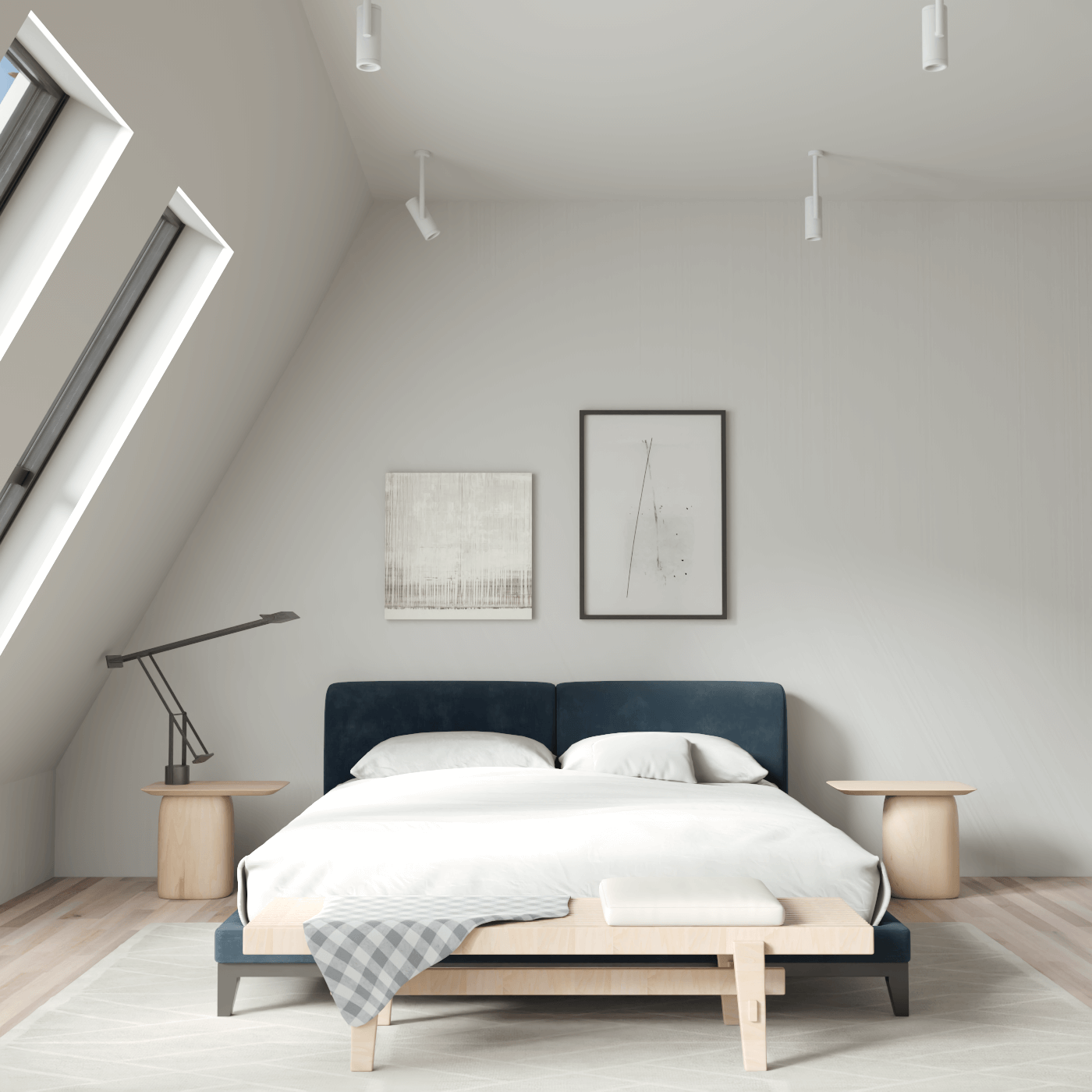 Infinity Upholstered Double Bed with Elegant Headboard