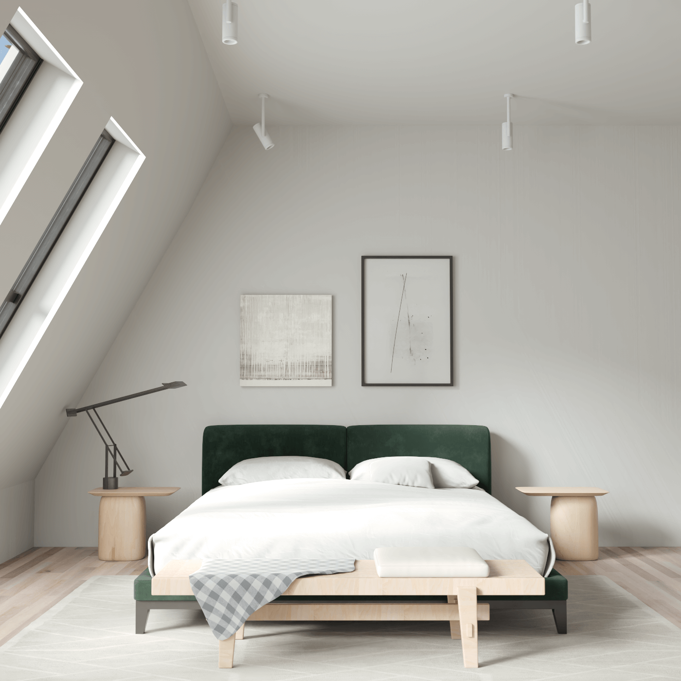 Infinity Upholstered Double Bed with Elegant Headboard