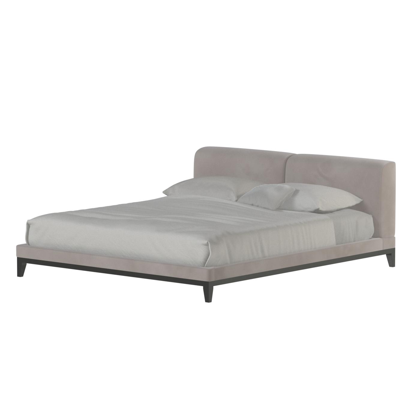 Infinity Upholstered Double Bed with Elegant Headboard