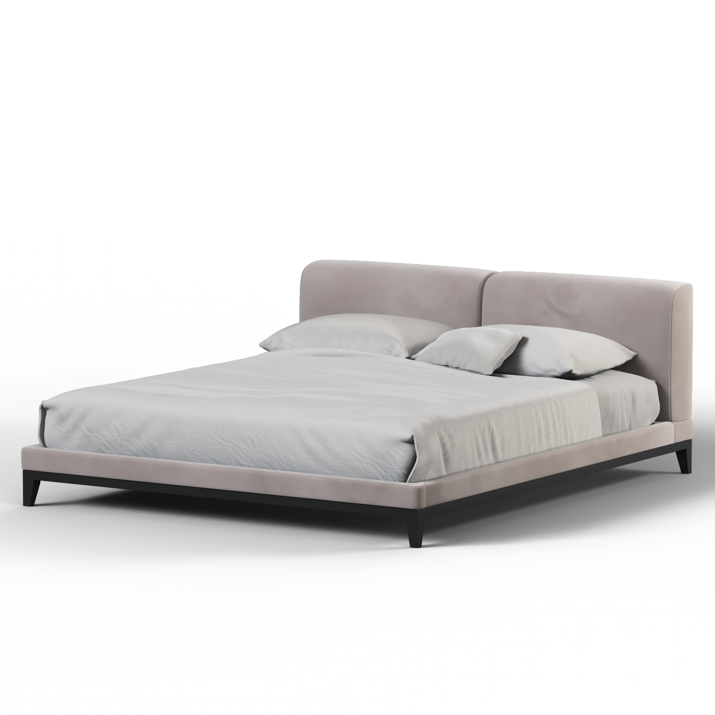 Infinity Upholstered Double Bed with Elegant Headboard