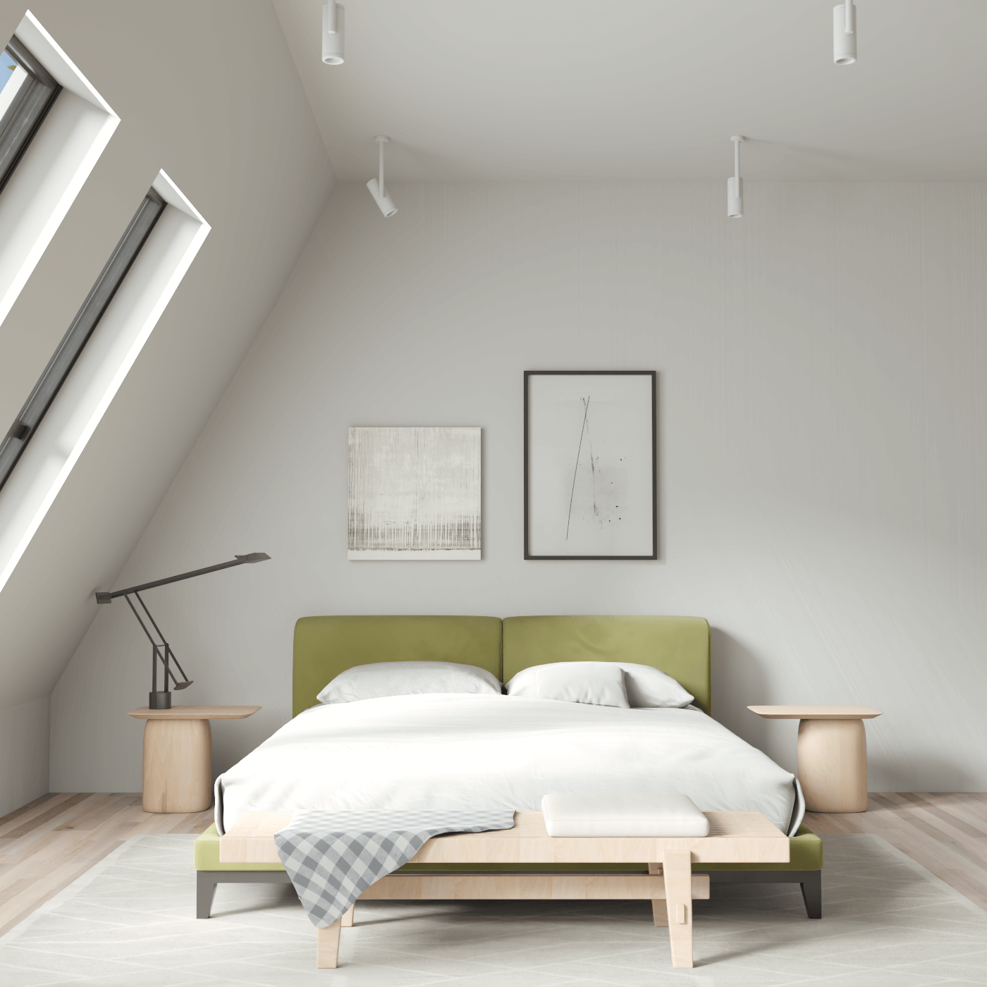 Infinity Upholstered Double Bed with Elegant Headboard