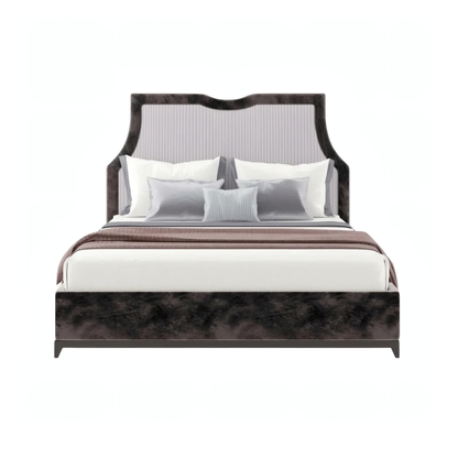 Isla Bed with High Curved Headboard and Upholstered Frame