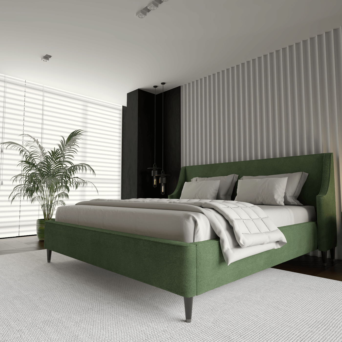 Laura Double Bed with High Headboard