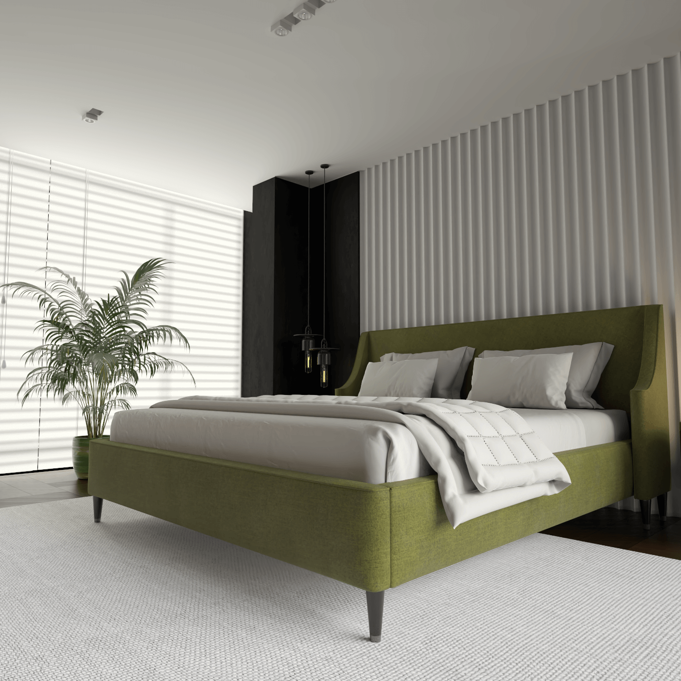 Laura Double Bed with High Headboard
