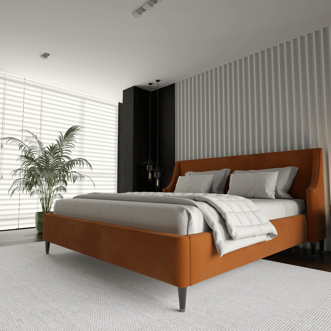 Laura Double Bed with High Headboard