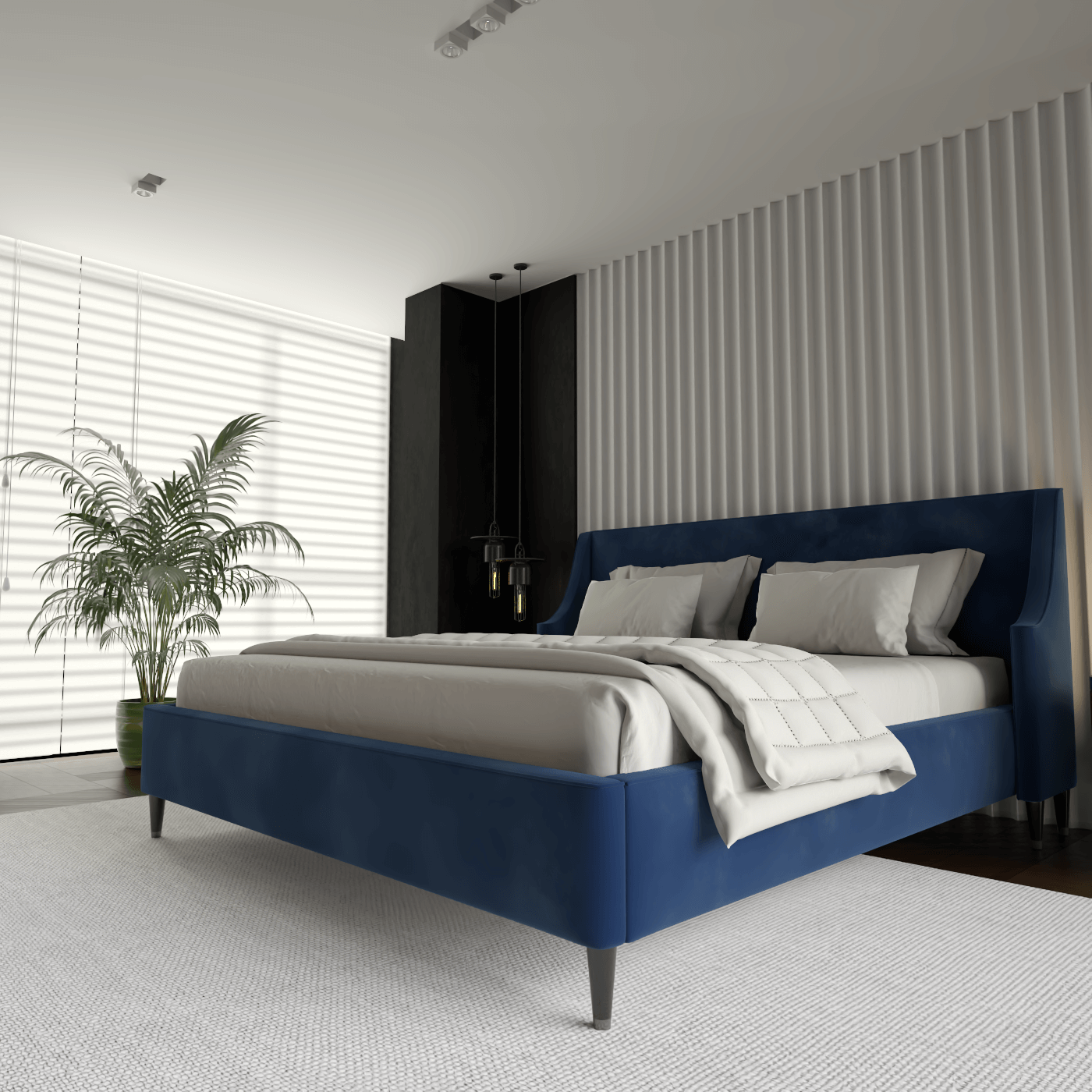 Laura Double Bed with High Headboard