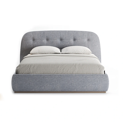 Sofia Curved Tufted Bed with Light Grey Platform