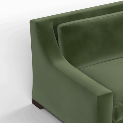 Canapé 2 places Louis — Design structuré avec accoudoirs fuselés