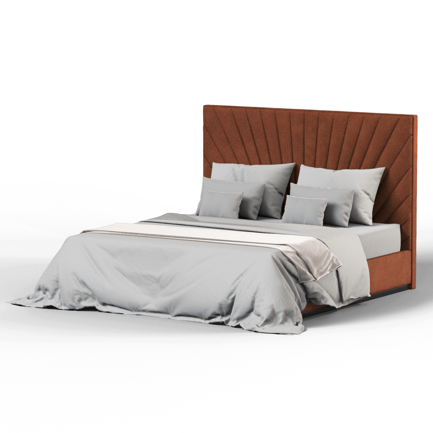Lucia Bed With High Refined Headboard