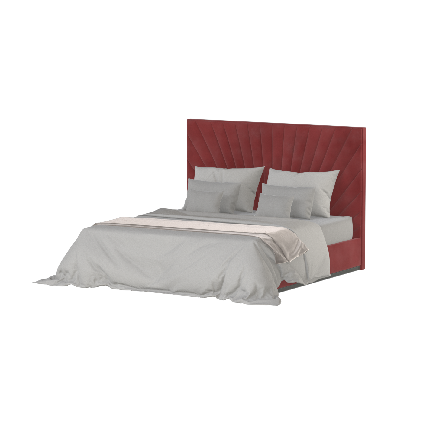 Lucia Bed With High Refined Headboard