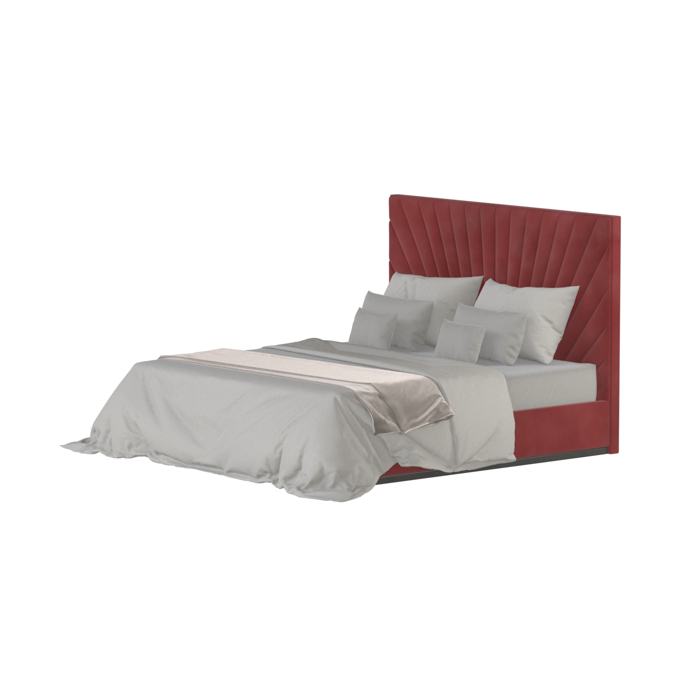 Lucia Bed With High Refined Headboard