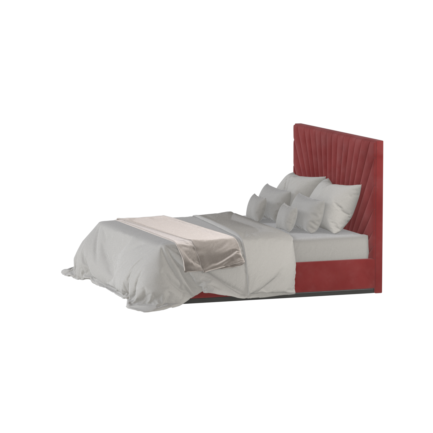 Lucia Bed With High Refined Headboard