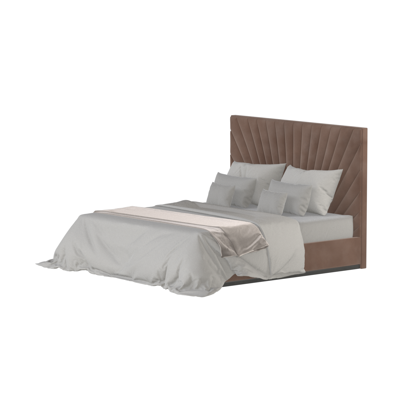 Lucia Bed With High Refined Headboard