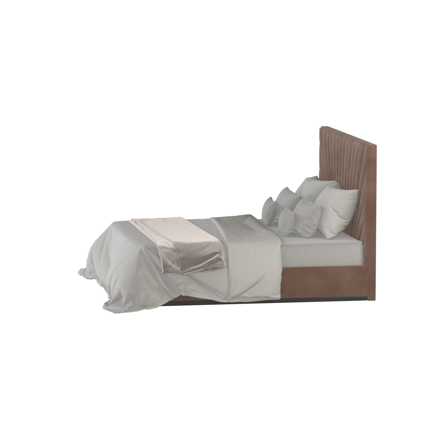Lucia Bed With High Refined Headboard