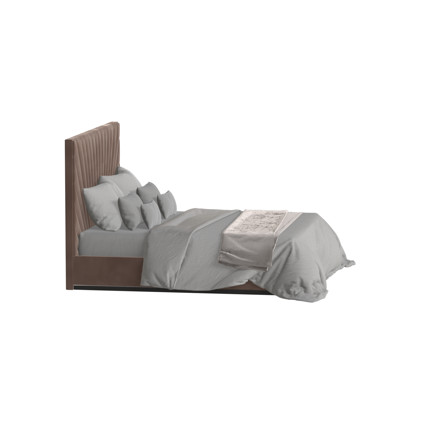 Lucia Bed With High Refined Headboard