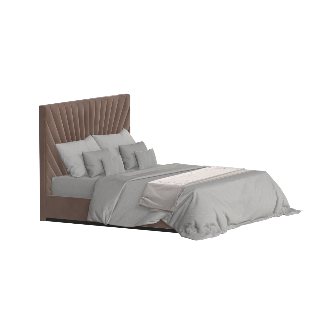 Lucia Bed With High Refined Headboard