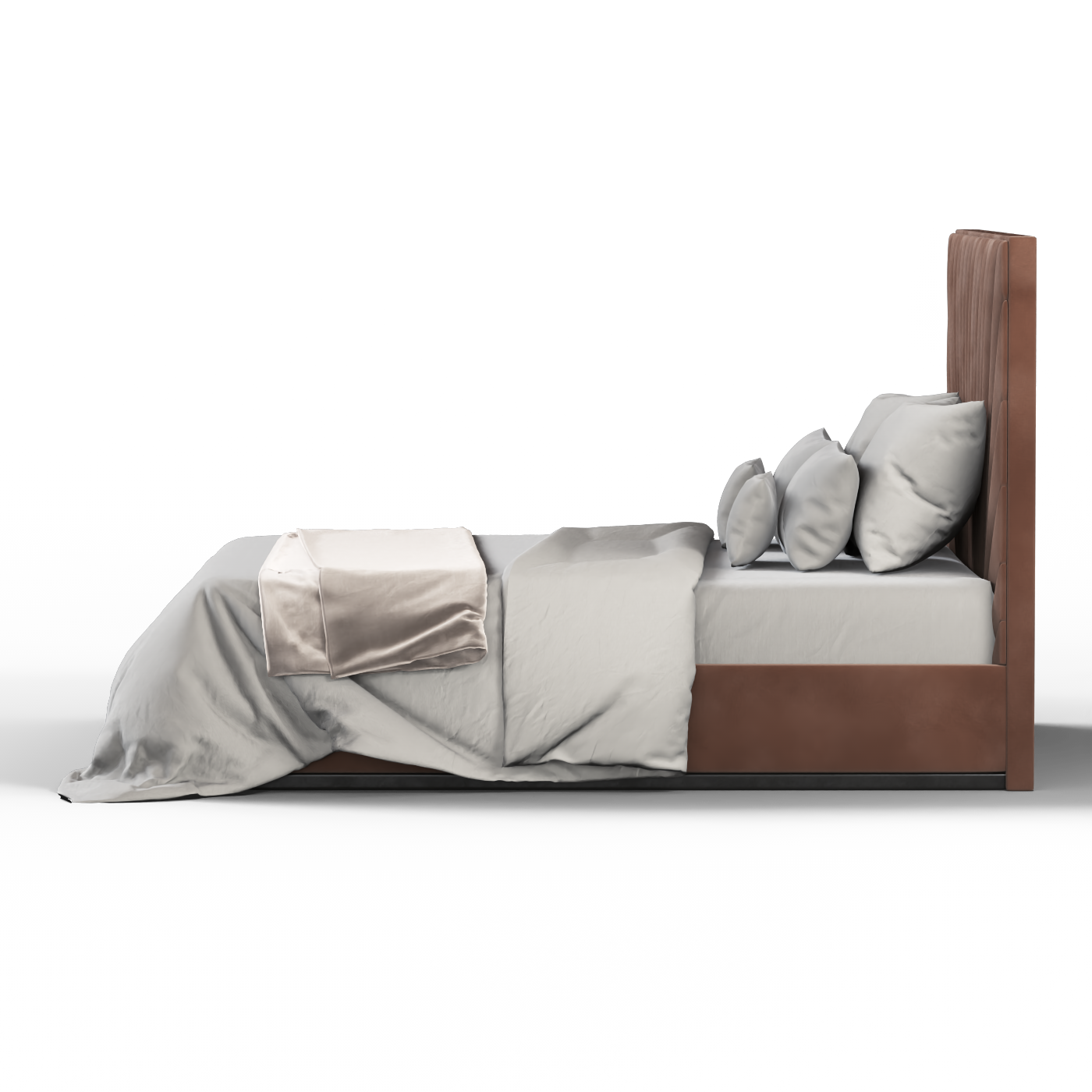 Lucia Bed With High Refined Headboard